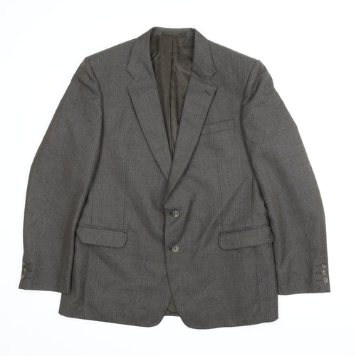 Greenwoods Mens Brown Striped  Jacket Suit Jacket Size 44