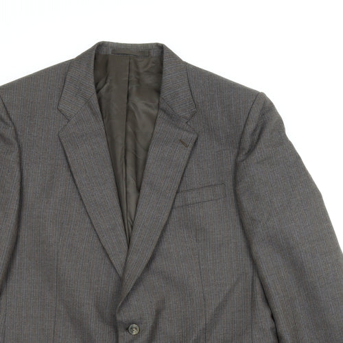 Greenwoods Mens Brown Striped  Jacket Suit Jacket Size 44