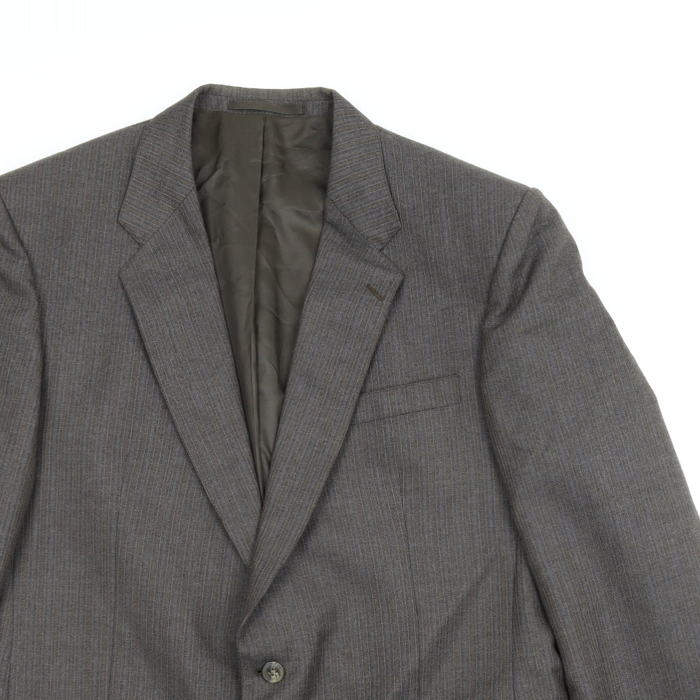 Greenwoods Mens Brown Striped  Jacket Suit Jacket Size 44