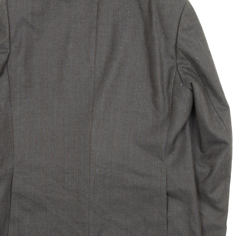 Greenwoods Mens Brown Striped  Jacket Suit Jacket Size 44