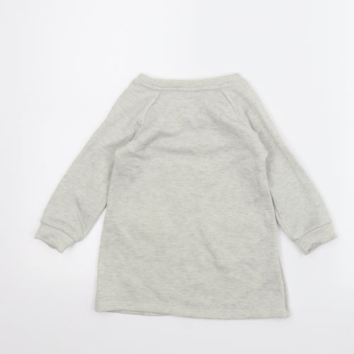 Healthtex Girls Grey   Jumper Dress  Size 2 Years  - Loveheart