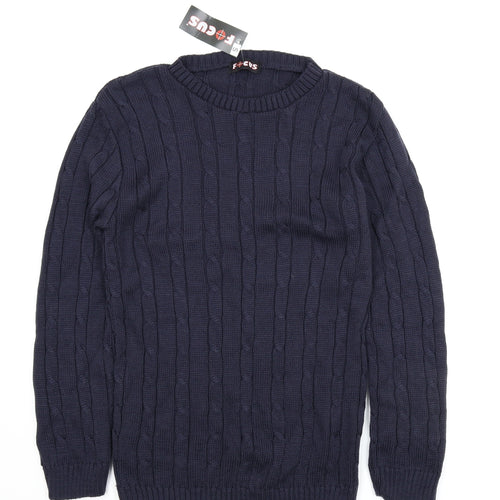 Focus Mens Blue   Pullover Jumper Size S