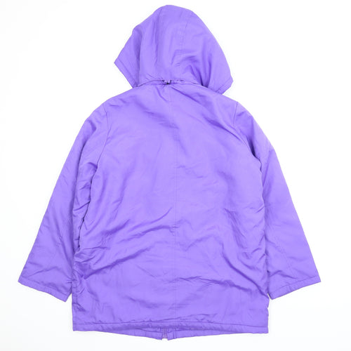 Being Casual Womens Purple   Rain Coat Coat Size 14