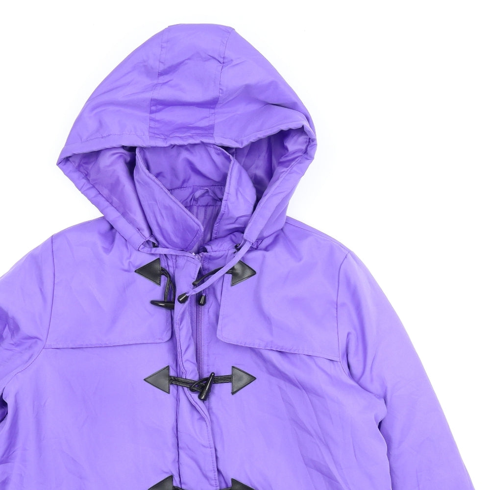 Being Casual Womens Purple   Rain Coat Coat Size 14