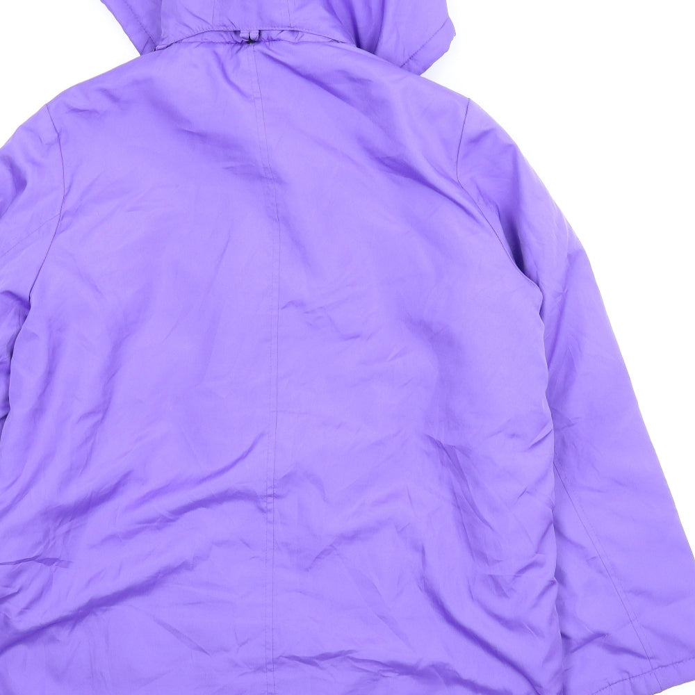 Being Casual Womens Purple   Rain Coat Coat Size 14