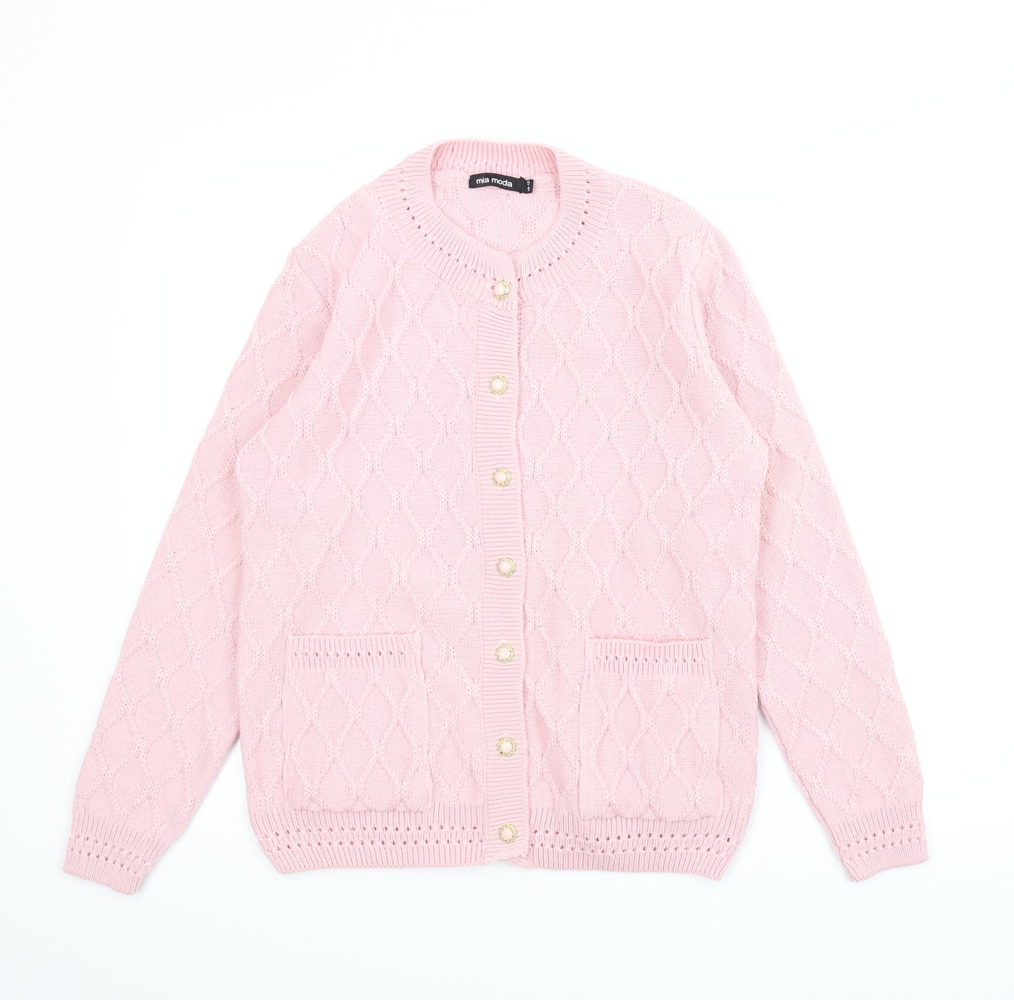 Mia Moda Womens Pink   Cardigan Jumper Size 12