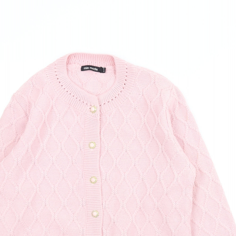 Mia Moda Womens Pink   Cardigan Jumper Size 12