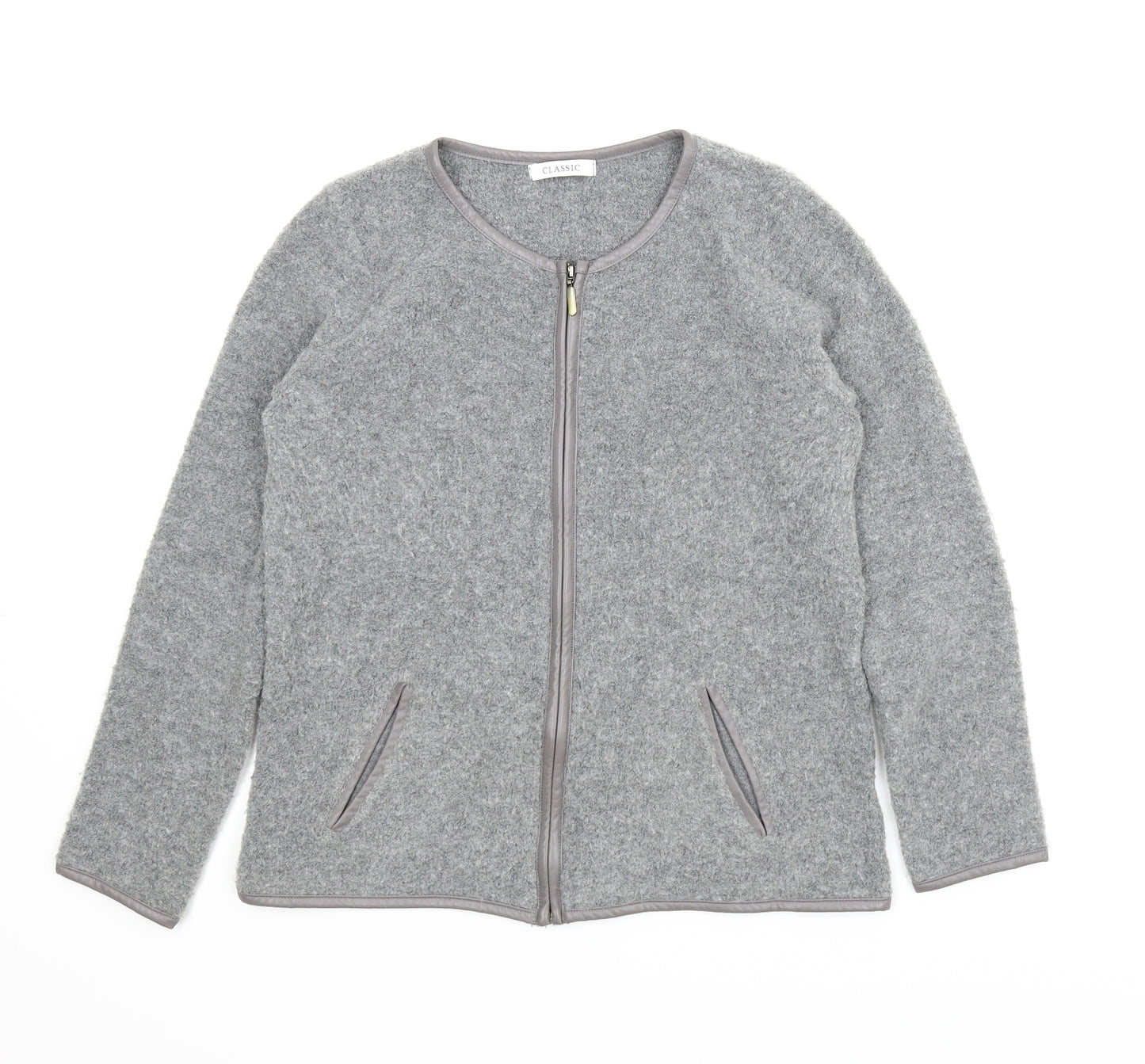 Classic Womens Grey  Fleece Full Zip Jumper Size M