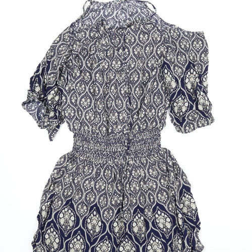 Blue Vanilla Womens Blue Paisley  A-Line  Size L