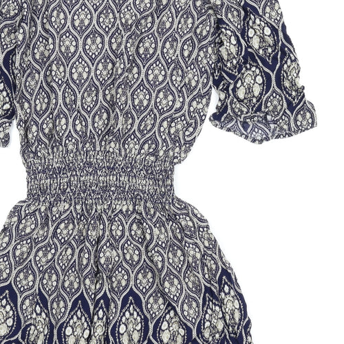 Blue Vanilla Womens Blue Paisley  A-Line  Size L