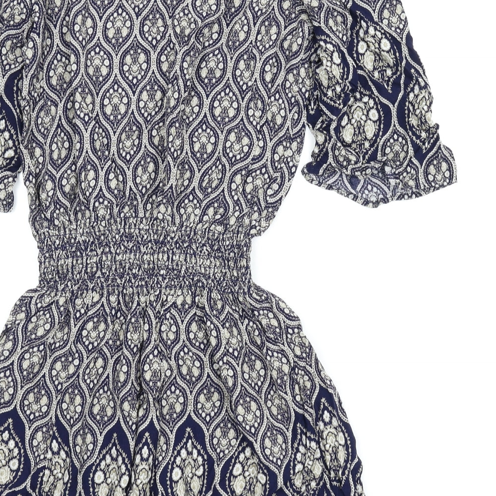 Blue Vanilla Womens Blue Paisley  A-Line  Size L