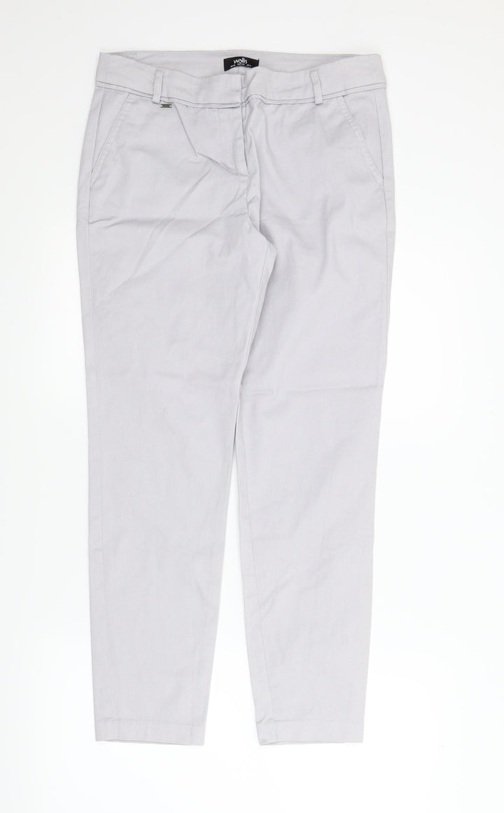 Wallis Womens Grey Chino Trousers Size 12 L26 in