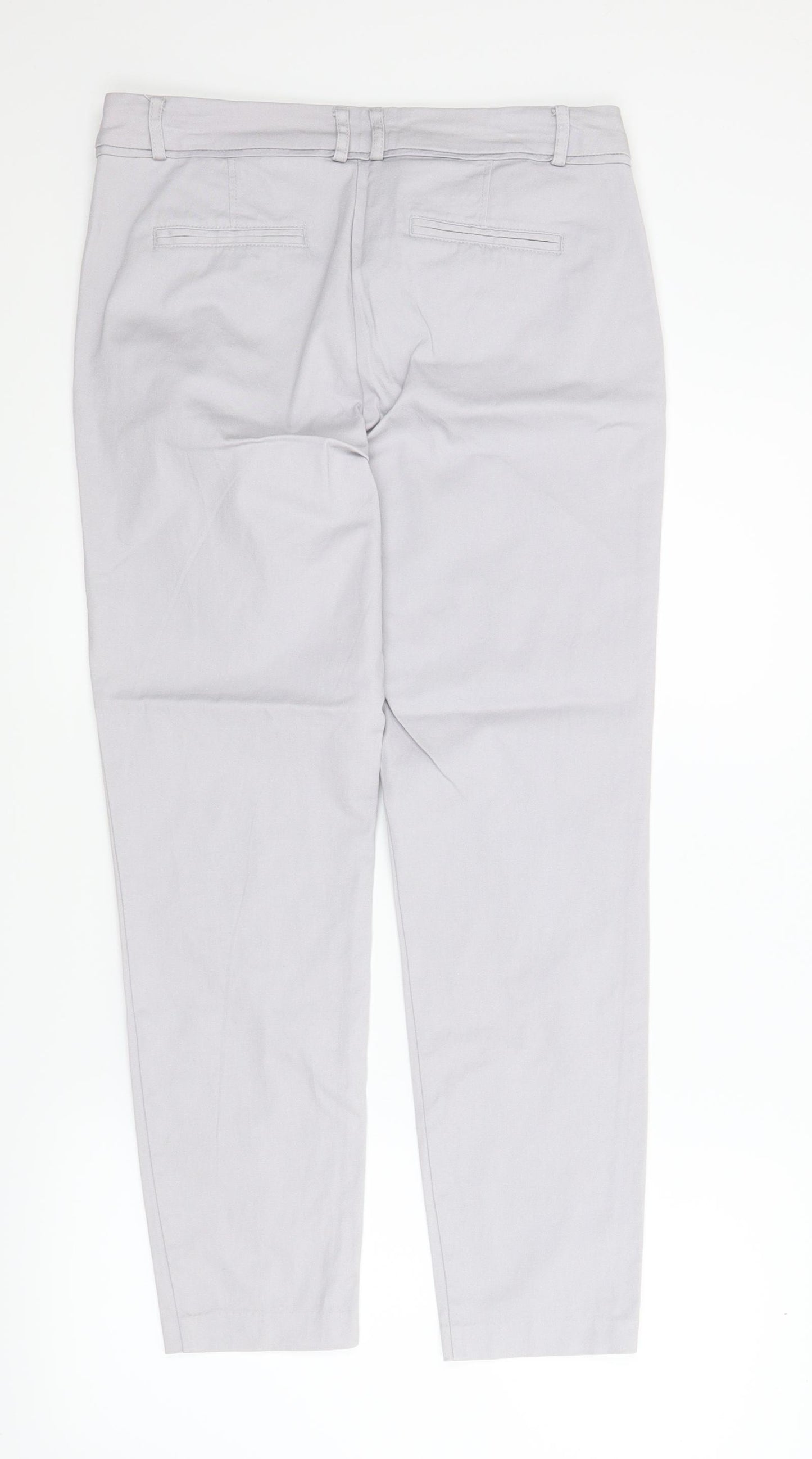 Wallis Womens Grey   Chino Trousers Size 12 L26 in