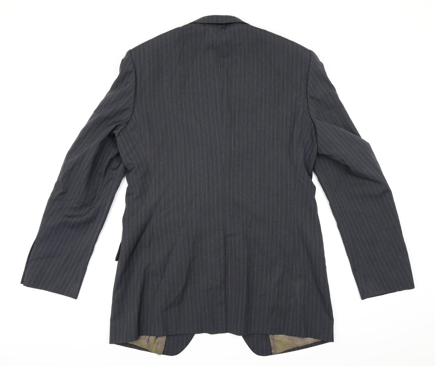 Autograph Mens Grey Striped Rayon Jacket Suit Jacket Size 40