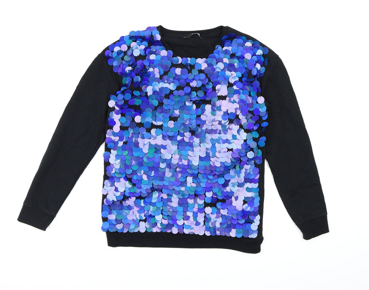 George Girls Black Jersey Pullover Sweatshirt Size 10-11 Years
