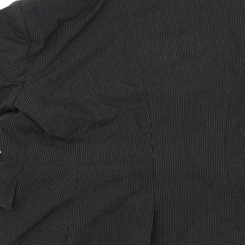 Rocha John Rocha Womens Black Striped Rayon Jacket Blazer Size 14