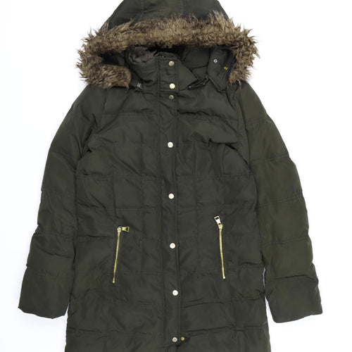 H&M Womens Green   Quilted Coat Size S