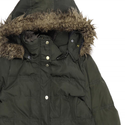 H&M Womens Green   Quilted Coat Size S