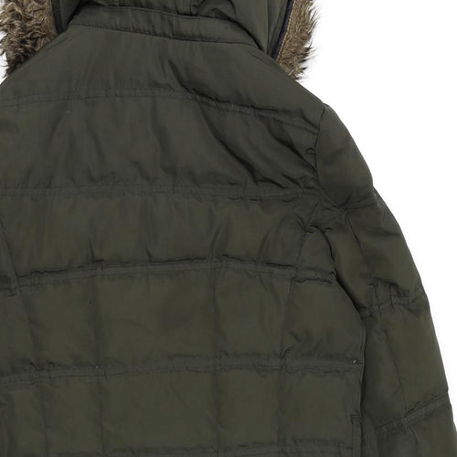 H&M Womens Green   Quilted Coat Size S