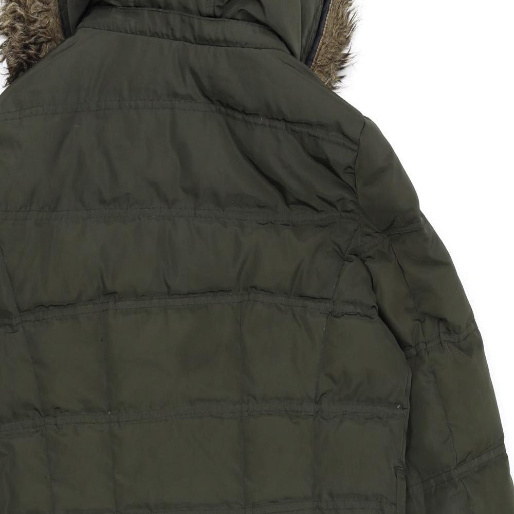 H&M Womens Green   Quilted Coat Size S