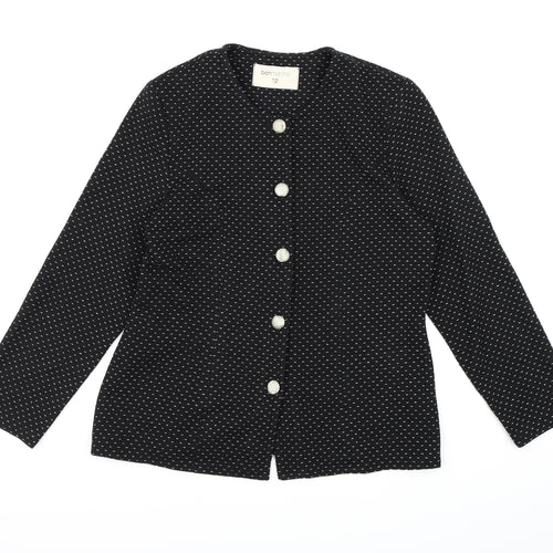 Bonmarché Womens Black Polka Dot  Jacket Blazer Size 12