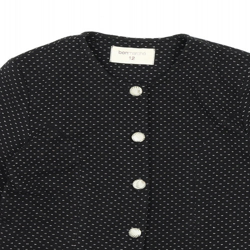 Bonmarché Womens Black Polka Dot  Jacket Blazer Size 12