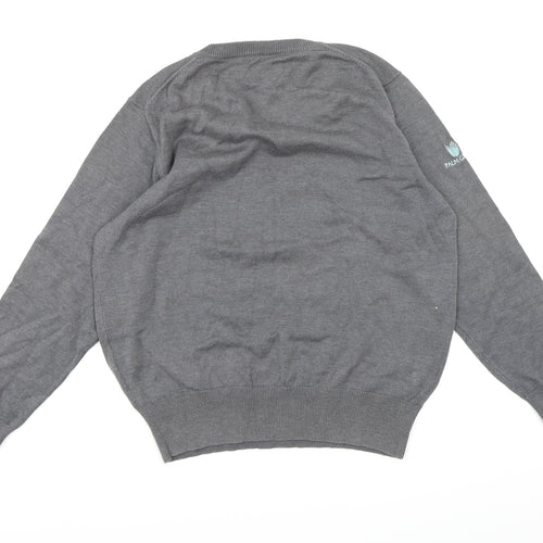 Palm Grove Womens Grey Check Knit Pullover Jumper Size 14