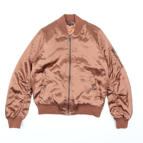 Topshop Womens Brown  Satin Jacket  Size 12