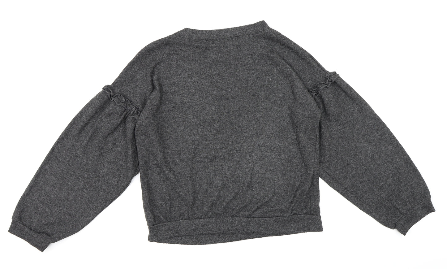 Love to Lounge Womens Grey  Fleece Top Pyjama Top Size S  - Puff Sleeve