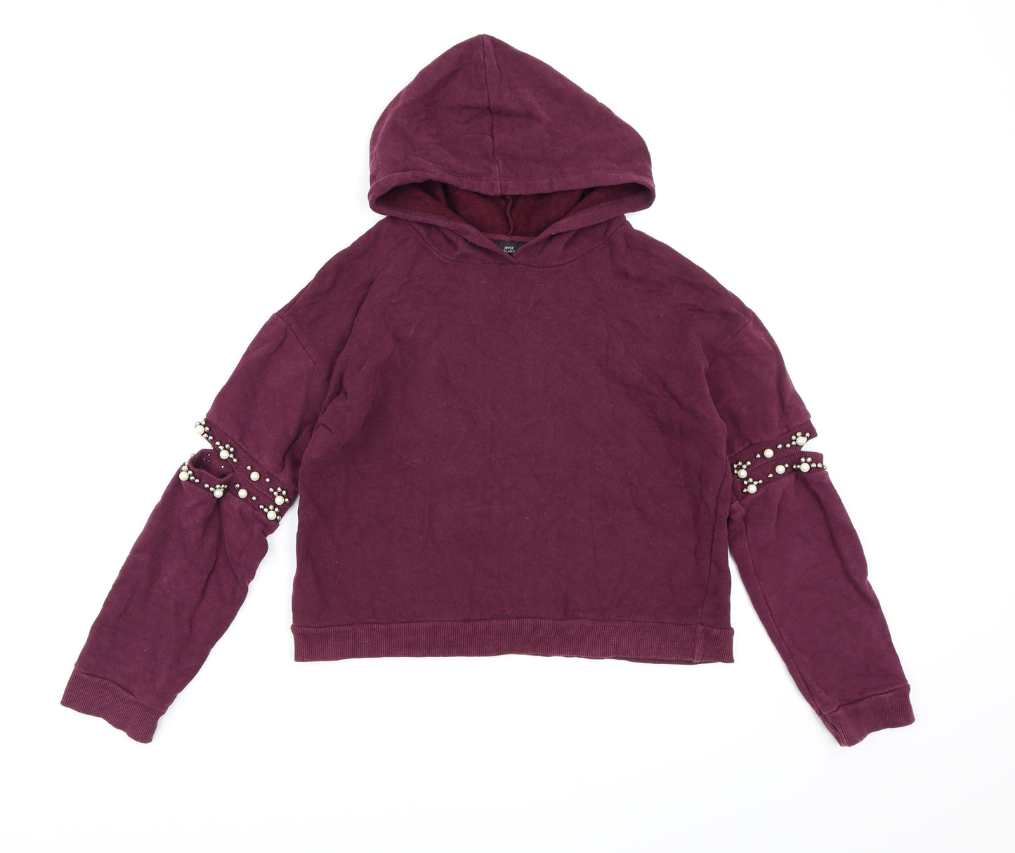 River Island Girls Purple  Jersey Pullover Hoodie Size 11-12 Years