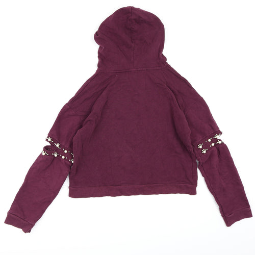 River Island Girls Purple  Jersey Pullover Hoodie Size 11-12 Years