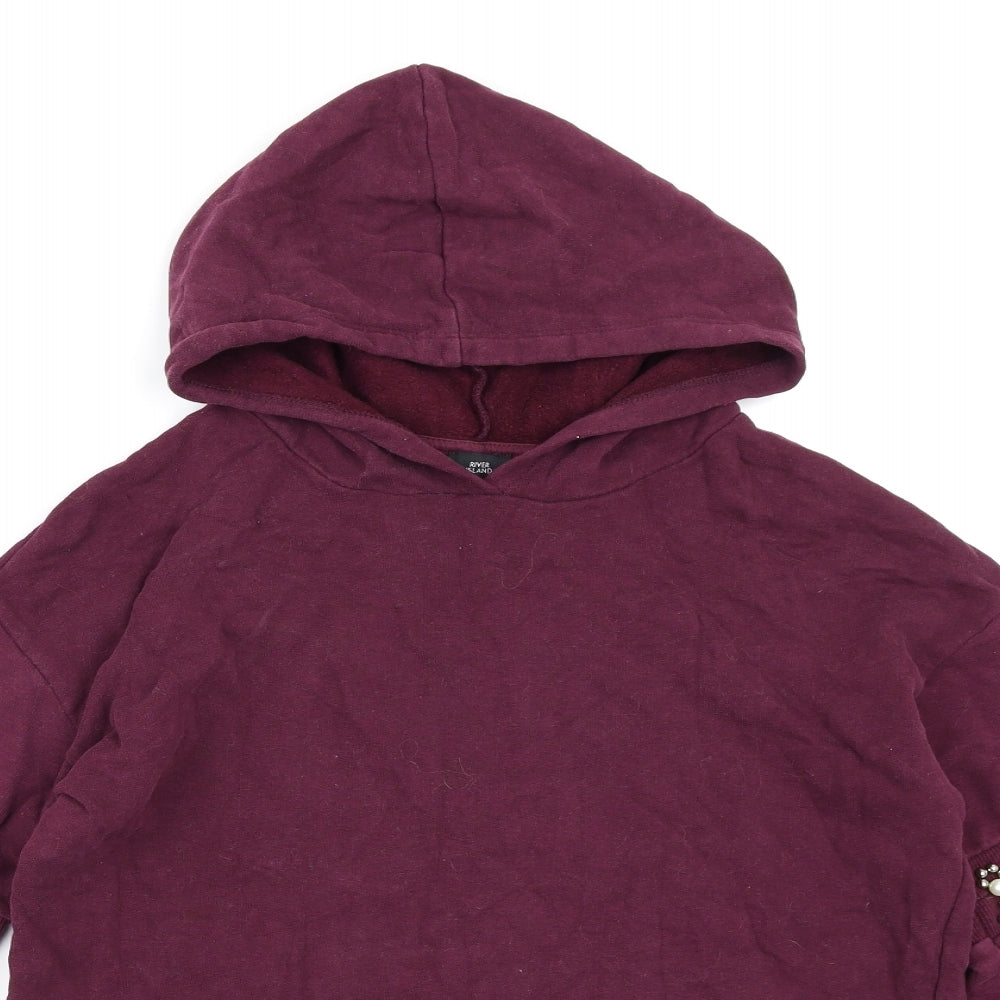 River Island Girls Purple  Jersey Pullover Hoodie Size 11-12 Years