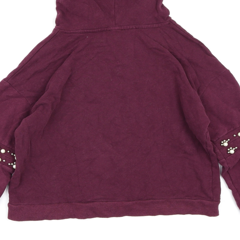 River Island Girls Purple  Jersey Pullover Hoodie Size 11-12 Years