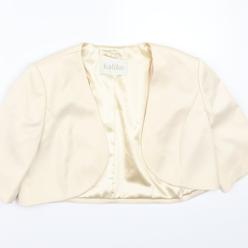Kaliko Womens Beige  Satin Shrug Jumper Size 12