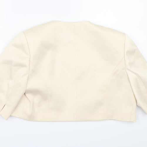 Kaliko Womens Beige  Satin Shrug Jumper Size 12