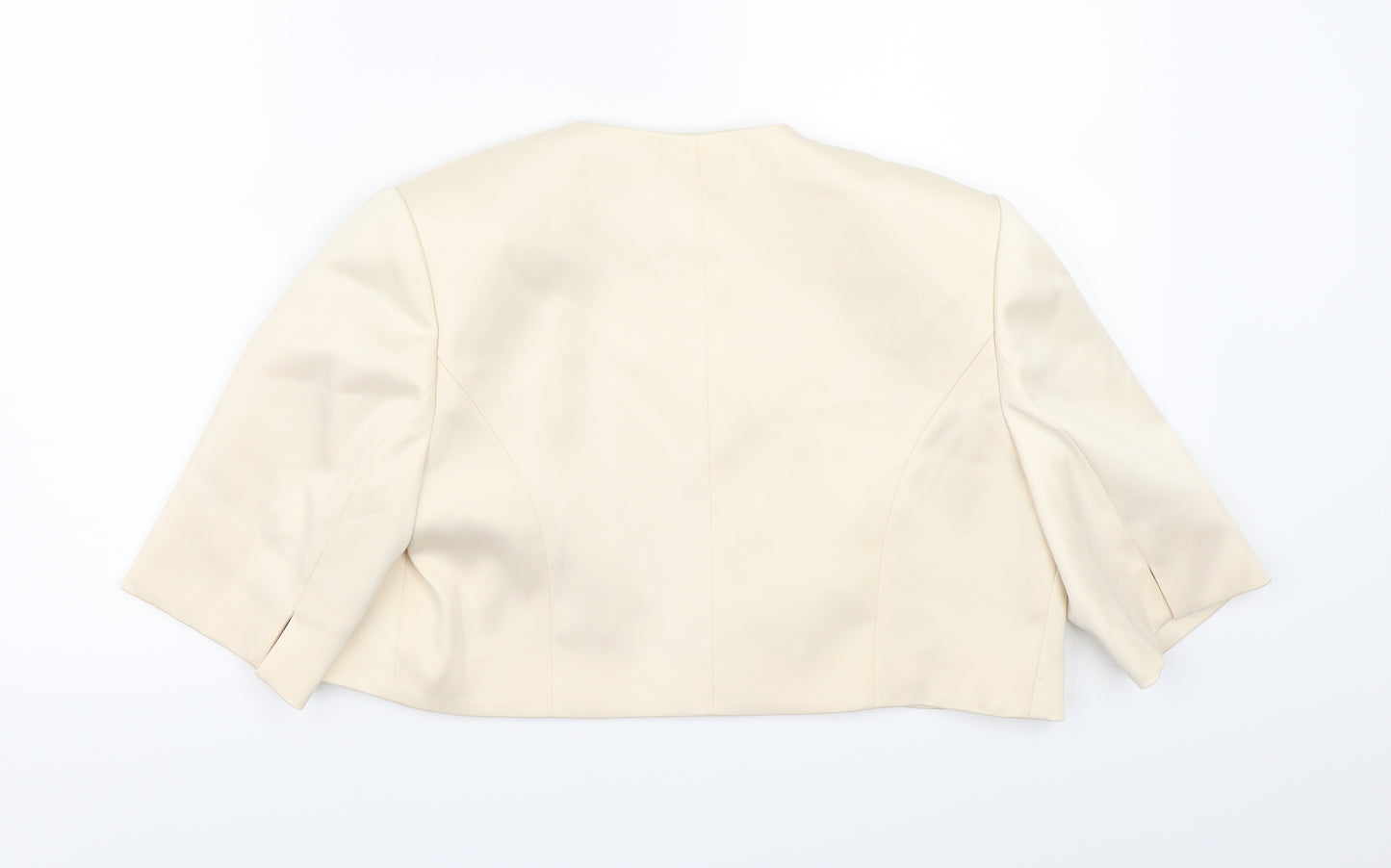 Kaliko Womens Beige  Satin Shrug Jumper Size 12
