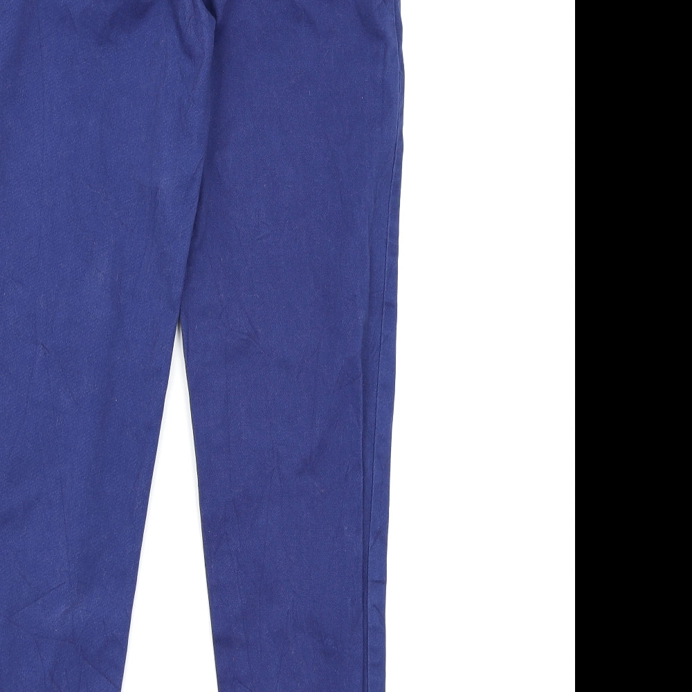 Denim & Co. Girls Blue  Canvas Chino Trousers Size 9-10 Years