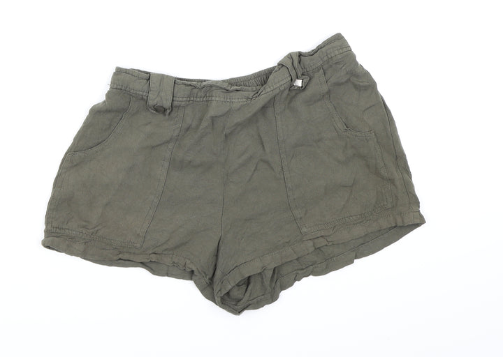 New Look Womens Green Hot Pants Shorts Size 12