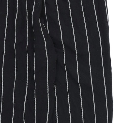 PRETTYLITTLETHING Womens Black Striped  Harem Trousers Size 10 L21 in