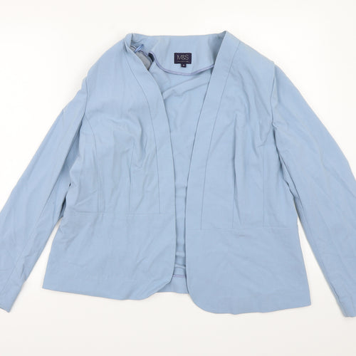 Marks and Spencer Womens Blue  Rayon Jacket Blazer Size 16