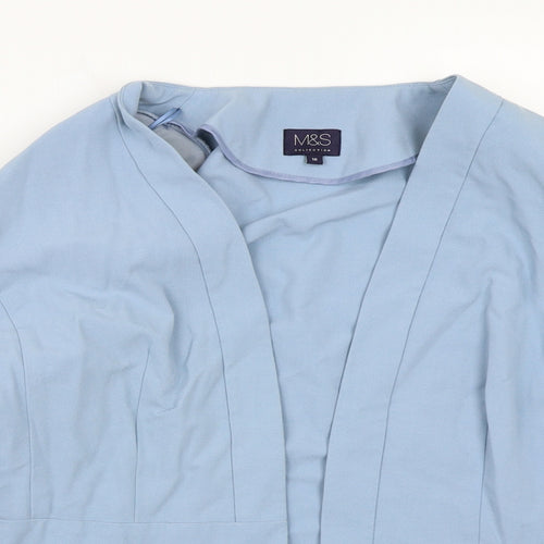 Marks and Spencer Womens Blue  Rayon Jacket Blazer Size 16