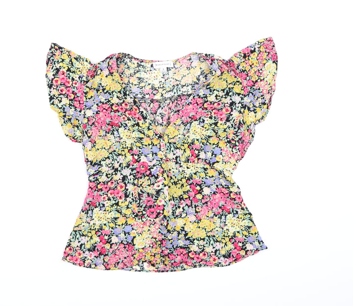 Warehouse Womens Multicoloured Floral Basic Blouse Size 8