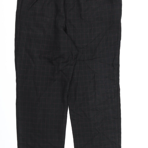 Marks and Spencer Womens Black Check Rayon Dress Pants Trousers Size 18 L27 in