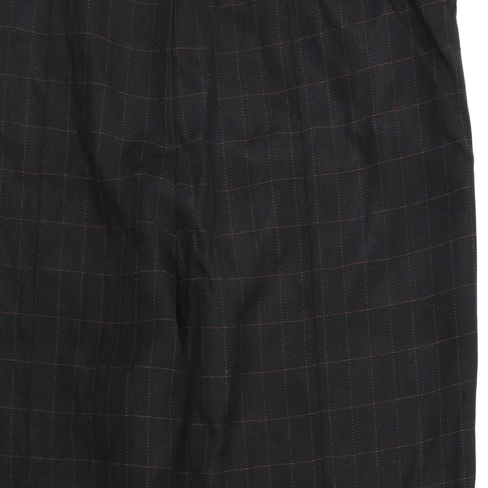 Marks and Spencer Womens Black Check Rayon Dress Pants Trousers Size 18 L27 in