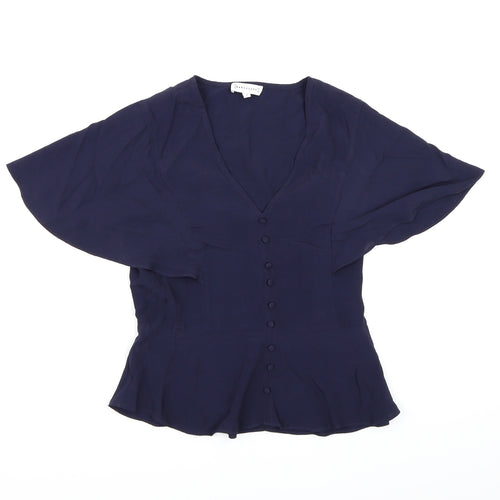 Warehouse Womens Blue  Chiffon Basic Blouse Size 10