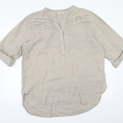 Rosemarine Womens Beige   Basic Blouse Size 2XL