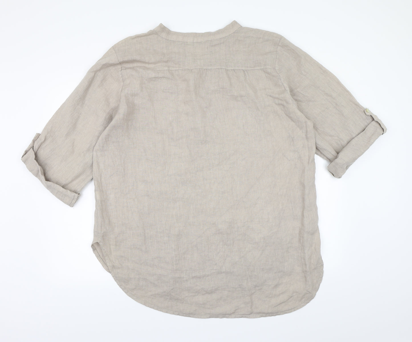 Rosemarine Womens Beige   Basic Blouse Size 2XL