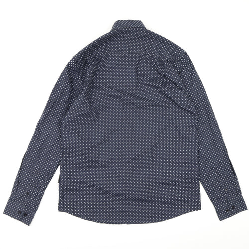 Peter Werth Mens Blue Polka Dot   Button-Up Size M