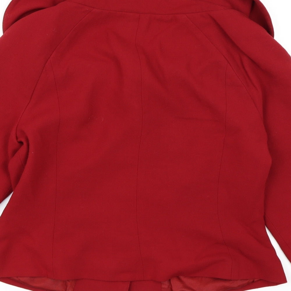 Wallis Womens Red   Pea Coat Coat Size 10