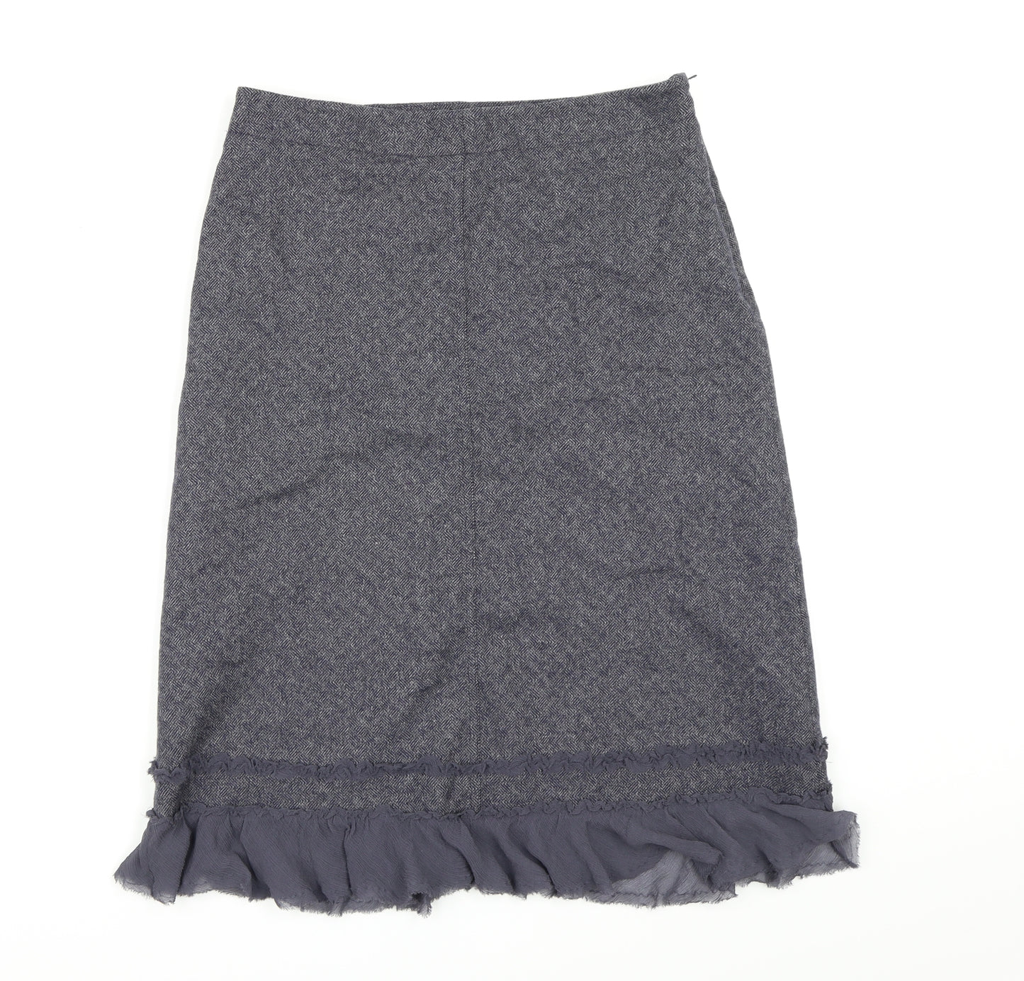 KEW Womens Grey Herringbone  A-Line Skirt Size 12